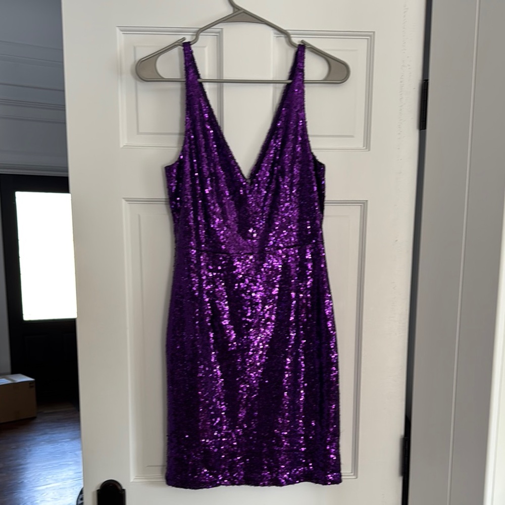 Lulu's Purple Sequin Mini Dress